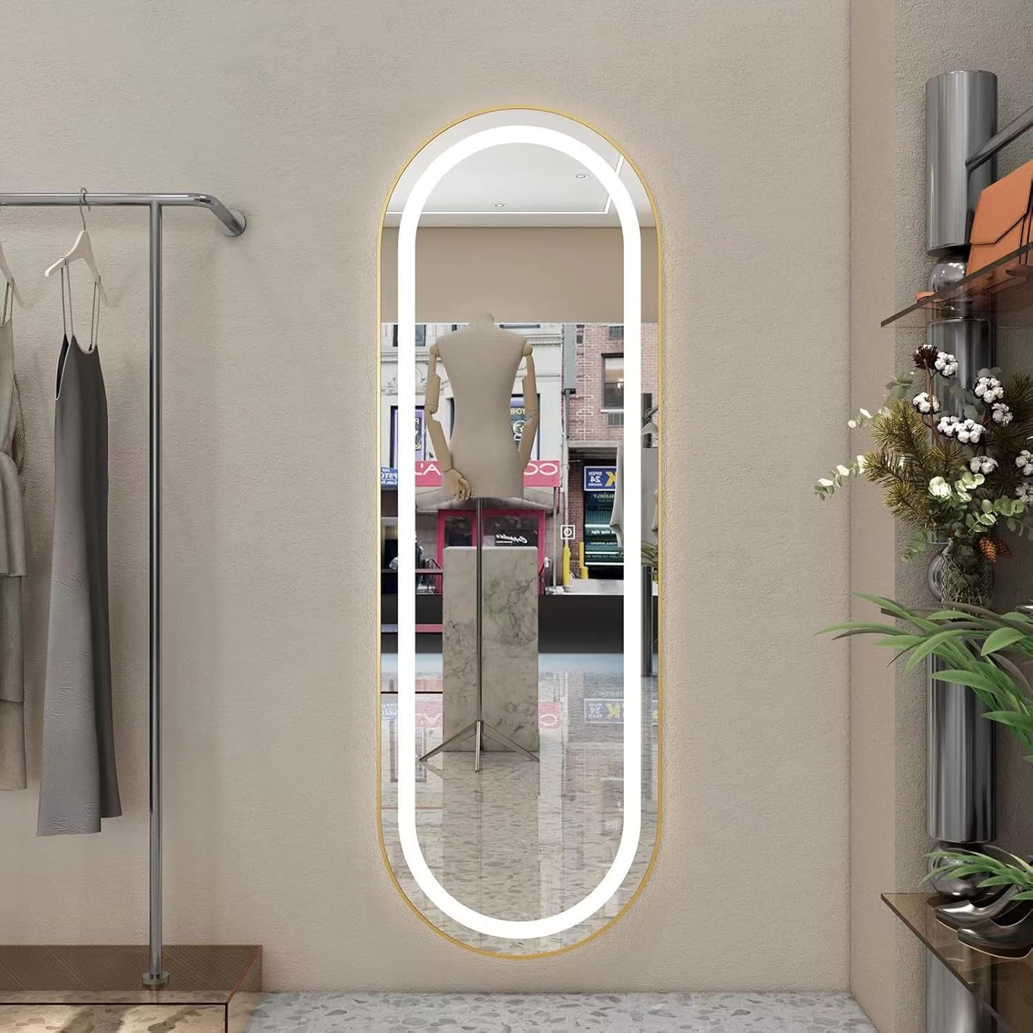 Espelho Pinterest com LED TOUCH Oval – Esmerilado 170x70 cm – Liquidação