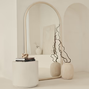 Espelho de Corpo Inteiro Extra Grande com Moldura de Concreto em Arco — 190x100 cm Liquidação