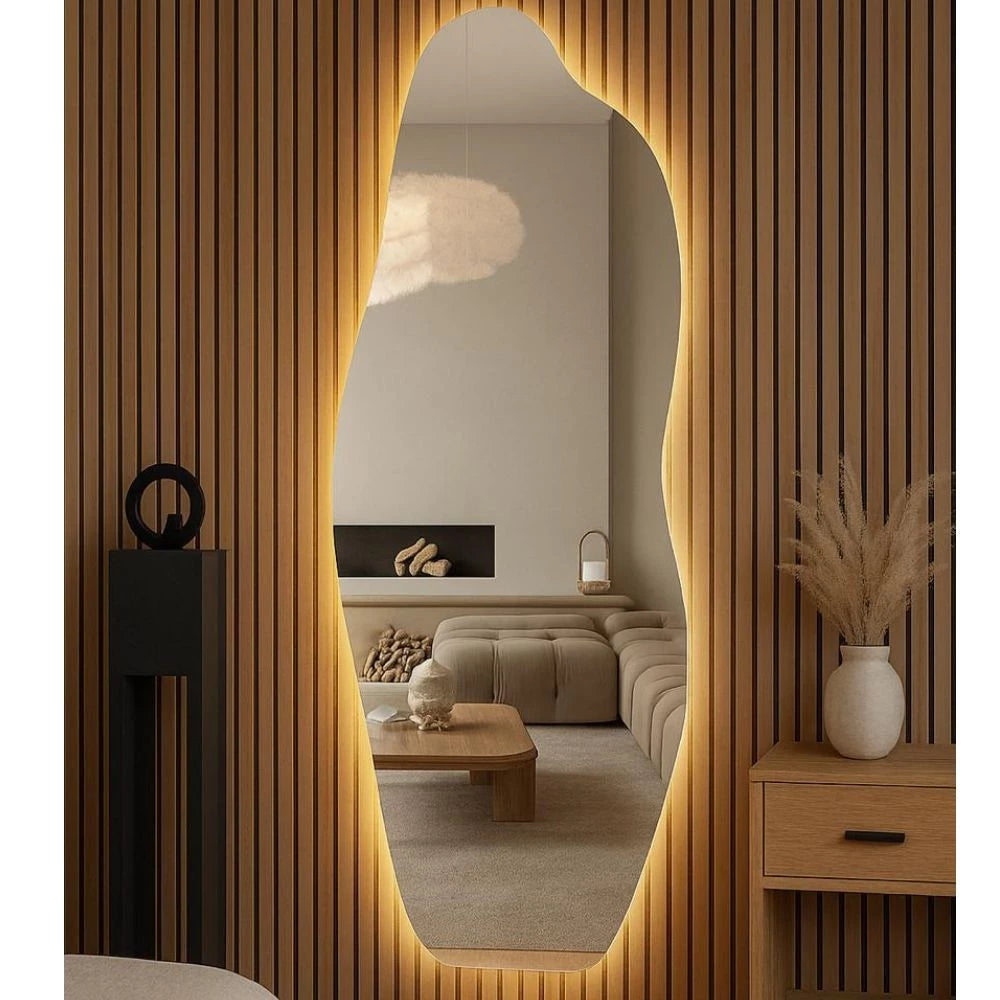 Espelho LED Orgânico 160x60 Moderno e Decorativo de Luxo | LIQUIDAÇÃO