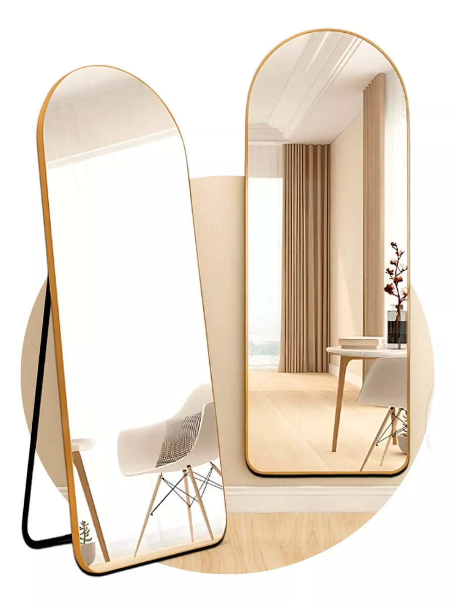 Espelho Pinterest com Suporte e Marco Dourado — LIQUIDAÇÃO