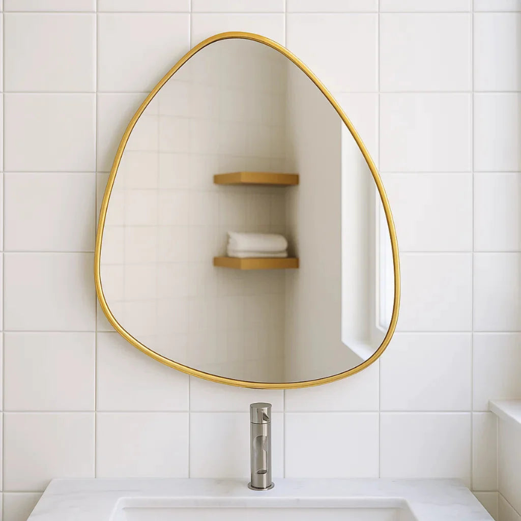 Espelho Orgânico com Moldura de Alumínio 90x80 cm – Liquidação