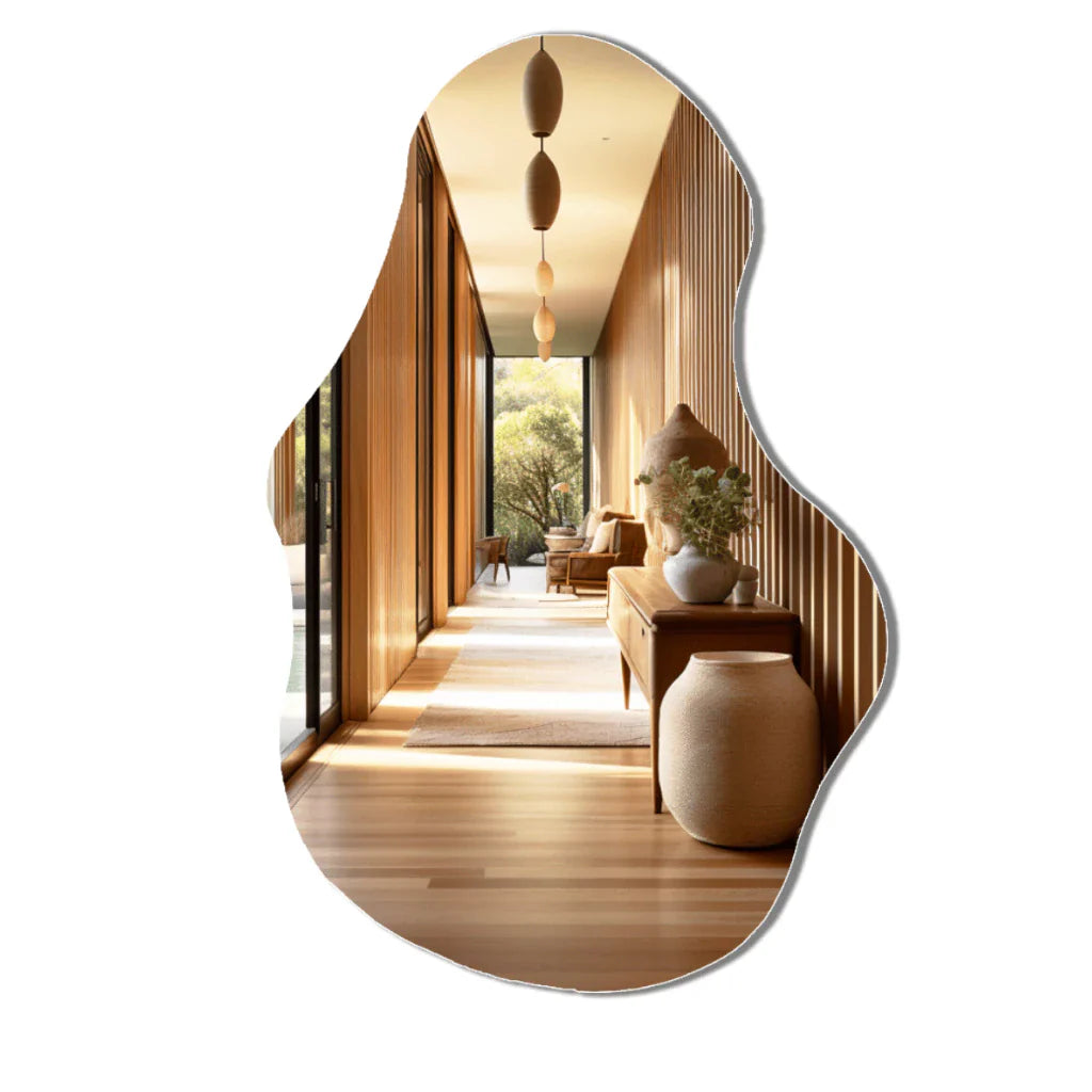 Espelho Orgânico de Corpo Inteiro Grande 115x60 cm Lapidado – Decorativo – Liquidação