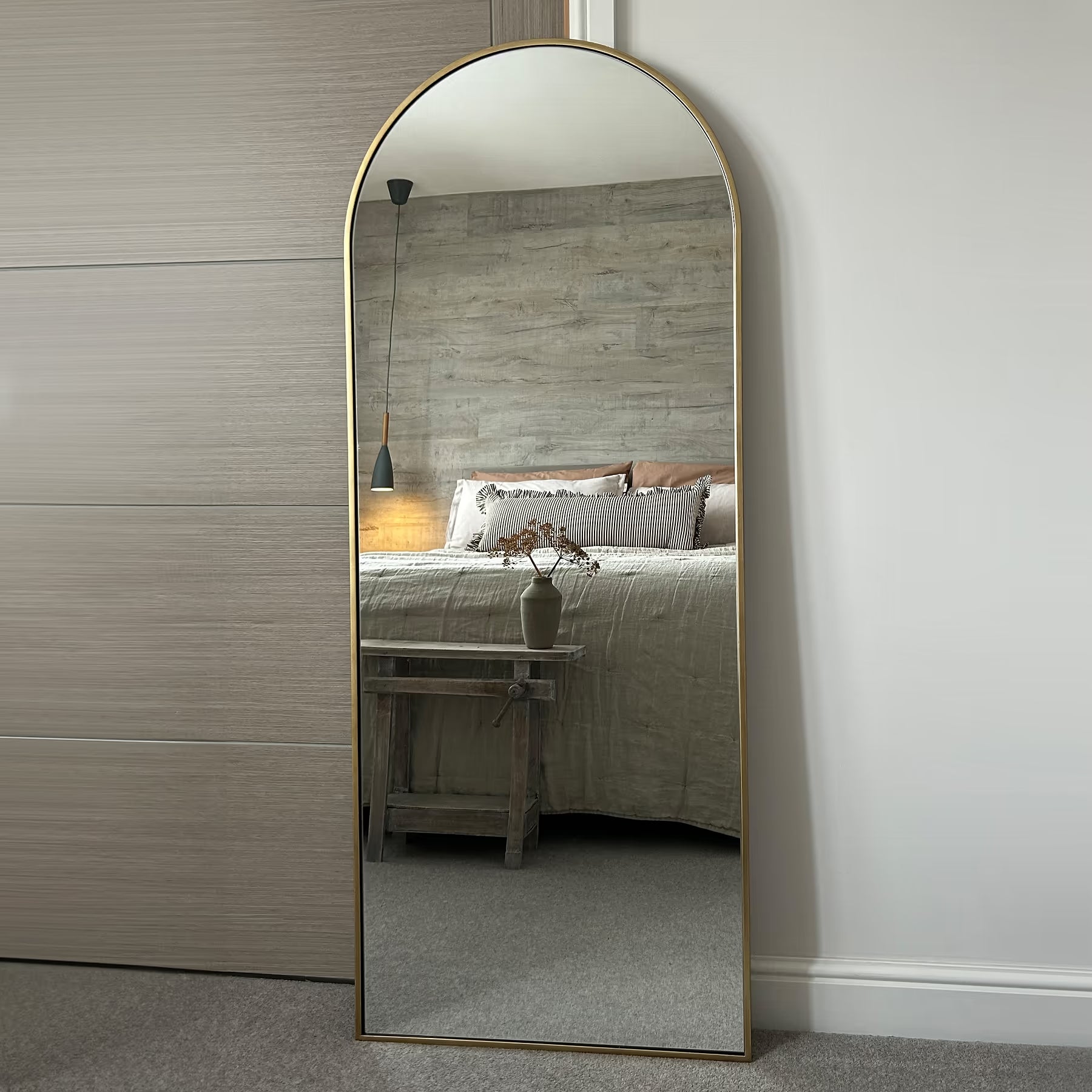 Espelho Pinterest Moderno com Moldura Dourada 160 cm x 60 cm – Liquidação