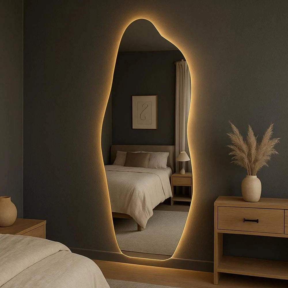 Espelho LED Orgânico 160x60 Moderno e Decorativo de Luxo | LIQUIDAÇÃO